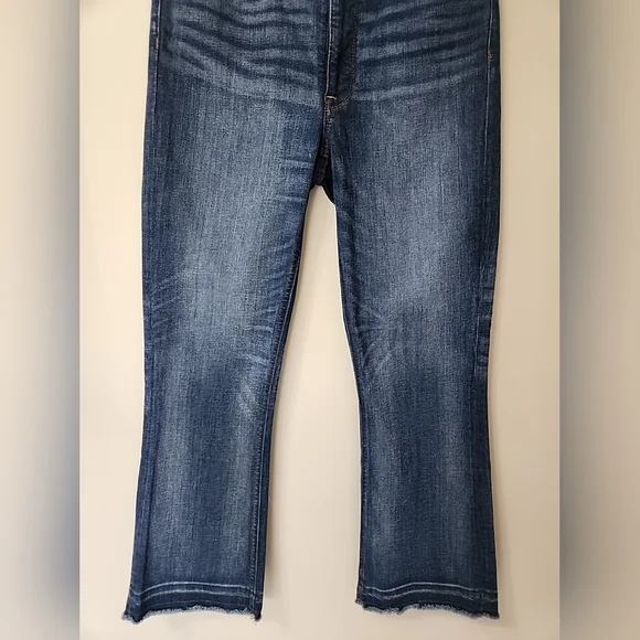 J. Crew Jeans Womens 27 Billie Demi Boot Crop High Rise Stretch Fringe Hem Denim - Picture 5 of 16